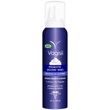 Vagisil Menopause Support Probiotic Mousse Wash pH Balanced for Mature Microbiome 24 Hour Freshness Light Botanical Scent Gentle Formula For Matu
