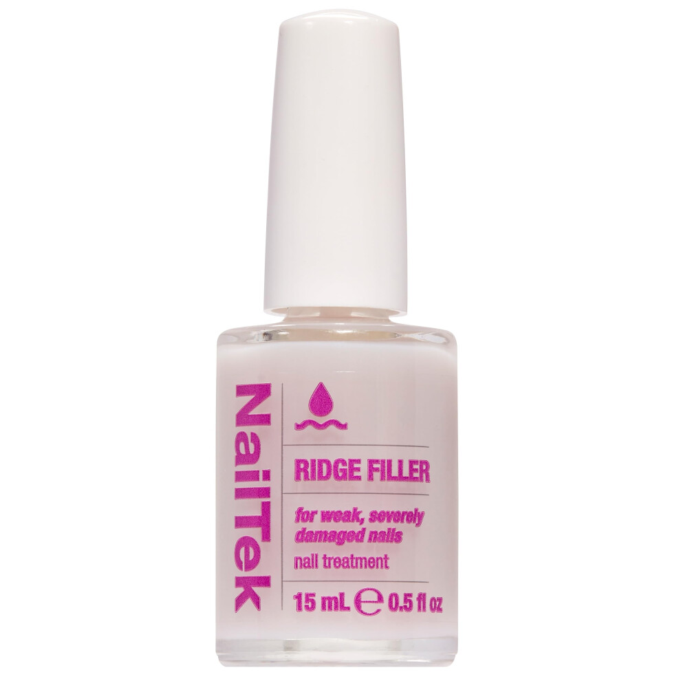 Nail Tek Ridge Filler Formula 4 - Clear Ridge Filler For Nails Base Coat Nail Strengthener Polish For Weak & Damaged Nails 0.5 Fl Oz