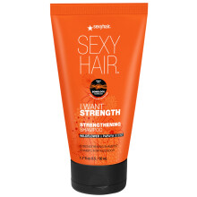 SexyHair I WANT STRENGTH Shampoo 1,7 oz | 73% minder breuk | Veilig voor gekleurd haar | Alle haartypes