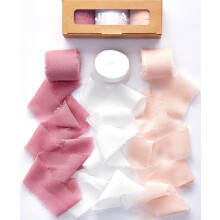 JEDIA 3 Rolls Dusty Rose Ribbons for Crafts Pink Ribbon for Flower Bouquet 1 1/2 inch x 7Yd Gift Wrapping Ribbons for Gift Wrapping Bouquet Wrap