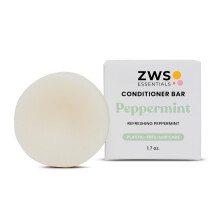 ZWS Essentials Peppermint Breeze Conditioner Bar Vegansk tuh kondicionr na vlasy pro mastn vlasy, lupy a lupnku s osveujc mtou peprnou Zero