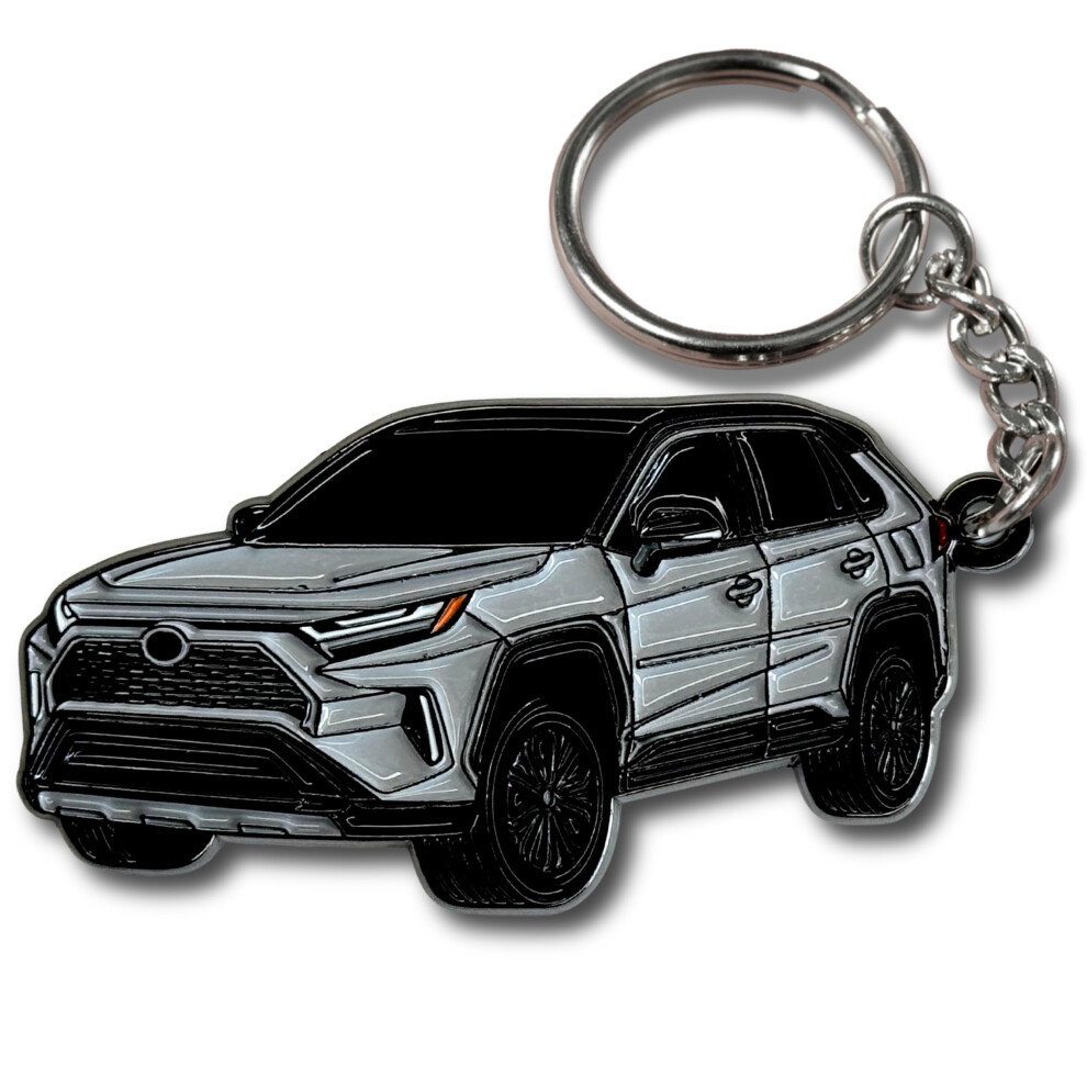 Four Wheel Beast Rav4 Keychain - Rav 4 2025 Accessories Metal Key Chain Key Fob Cover Trd Car Accessories Gifts Mods (Silver) Silver 783385657372