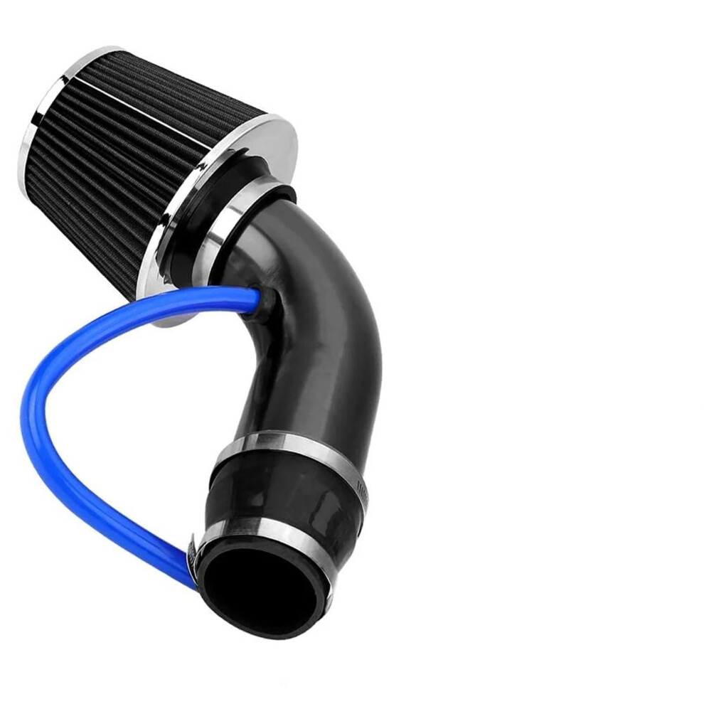 Inlet Air Pipe Car Universal 3" 76Mm Air Intake Pipe Turbo Induction Pipe Tube Kit With Air Filter Cone Aluminum Pipe Kit Intake Hose Pipe Fits(Black) Black 9067246809935