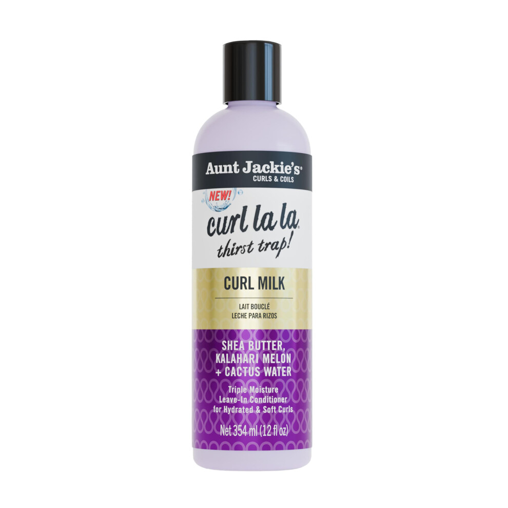 Aunt Jackie's Unisex Curls & Coils Curl La La Thirst Trap Curl Milk 12 Fl Oz - Triple Moisture Leave-In Conditioner For Hydrated And Soft Curls
