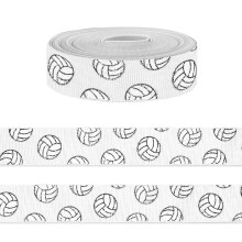 5 yards sportvolleyballint voor knutselen naaien 7/8 inch witte grosgrain linten voor cadeauverpakking trackfieldballen linten voor haarstrik cheerle
