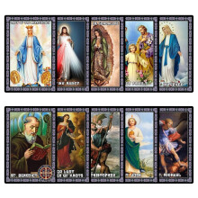 Set di 10 biglietti di preghiera sacra di santi cattolici, regali religiosi cattolici per donne, uomini, madre, padre, padrino, madrina, regali d