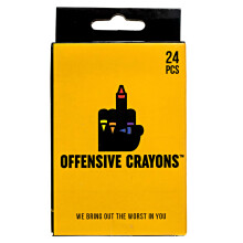 MilkToast Brands Offensive Crayons Original Edition 24-Count Adult Crayons with Sarcastic Sayings Funny Gag Gift for Adults Secret Santa Dark Hum