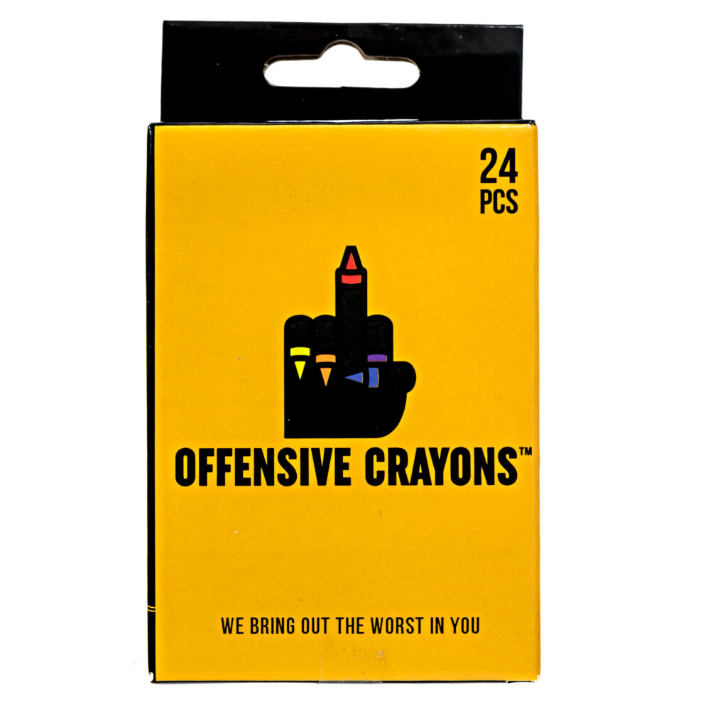 Milktoast Brands Offensive Crayons Original Edition 24-Count Adult Crayons With Sarcastic Sayings Funny Gag Gift For Adults Secret Santa Hum Dark
