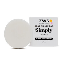 ZWS Essentials Simply Unparfmovan kondicionr Bar Vegan Tuh vlasov kondicionr pro citlivou pokoku hlavy a pce bez parfemace Zero Waste Travel-