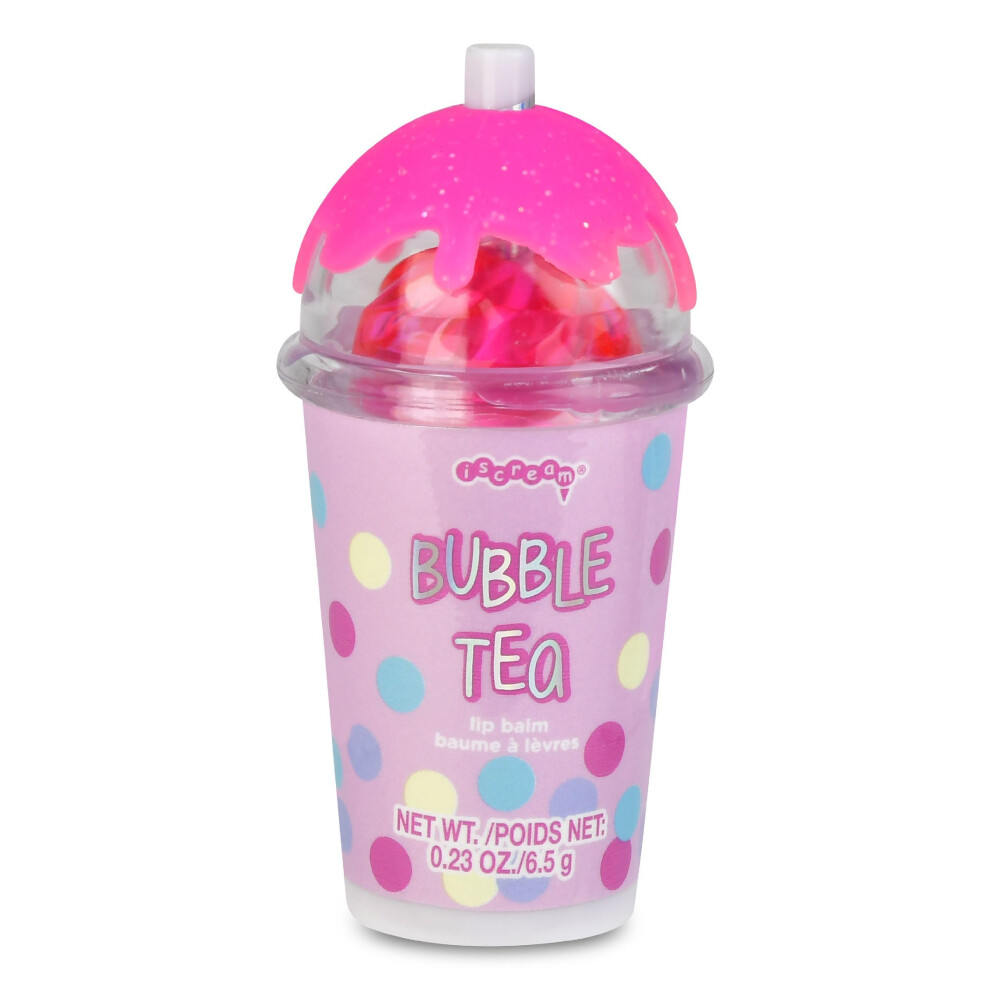 Iscream Boba Bubble Tea Shaped Strawberry Scented Lip Balm