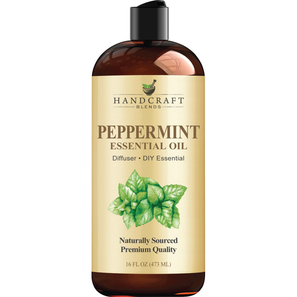 Handcraft Blends Peppermint Essential Oil - Huge 16 Fl Oz - For Candle Making Soap Making Diffusers And Aromatherapy