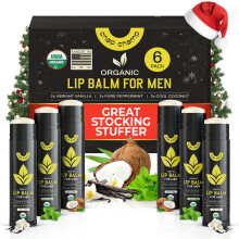 Läppbalsam för män - USDA Ekologiskt Certifierat - Naturliga Ingredienser - E-vitamin och Bivax - Perfekt Julklapp - Pepparmynta