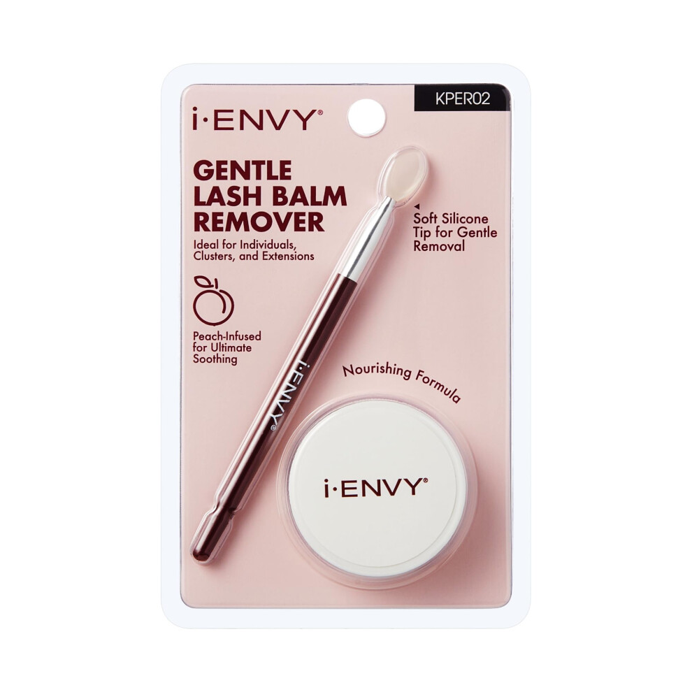 Ienvy Peach I-Envy Lash Remover Balm Eyelash Glue & Bond Cleanser For Fake Lash Clusters Individuals & Extensions Gentle Nourishing -Infused Formula With