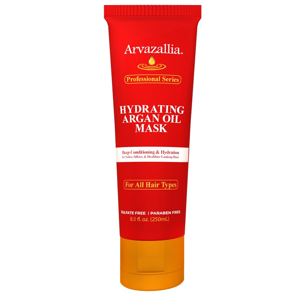 Arvazallia Hydrating Argan Oil Hair Mask And Deep Conditioner For Dry Or Damaged Hair (8.5 Oz Tube)