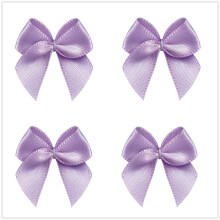 50 sztuk Mini wstazka satynowa kokardki wstazka kwiaty 25mm x 26mm aplikacje DIY Craft do szycia Scrapbooking prezent slubny (fioletowy)