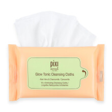 Pixi Beauty Glow Tonic Reinigingsdoekjes | Reinigend, Exfoliërend, en Hydraterend | Verpakking van 10 Doekjes