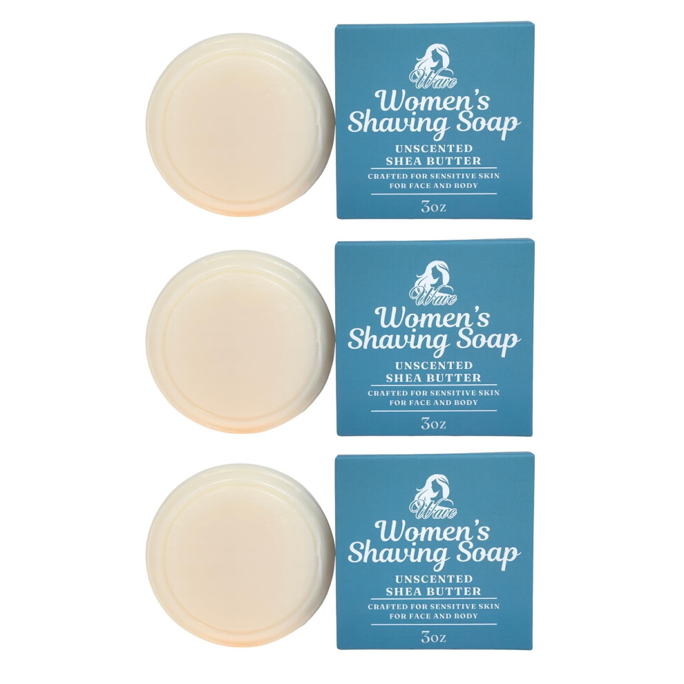 G.b.s All Natural Shave Soap Set Fragrance Free Shaving Soap With Shea Butter For Sensitive Skin (3 Pack) (Pack Of 3 Womens Unscented)