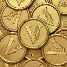 50 Stck goldene Wachssiegel-Aufkleber, handgefertigt, Vintage-Botanikbltter, selbstklebende Buchstaben-Wachsaufkleber fr Hochzeit, Party, Einl