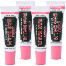 Balsamo per labbra idratante Vermont's Original Bag Balm con vitamina E | Confezione da 4 tubi da 0,3 once (confezione da 4 sentori di rosa)