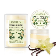 Beurre Corporel Fouetté à la Vanille Princess Belle, Hydratant pour Peau Sèche, Coffret Cadeau Vanille-2 Pack (3.