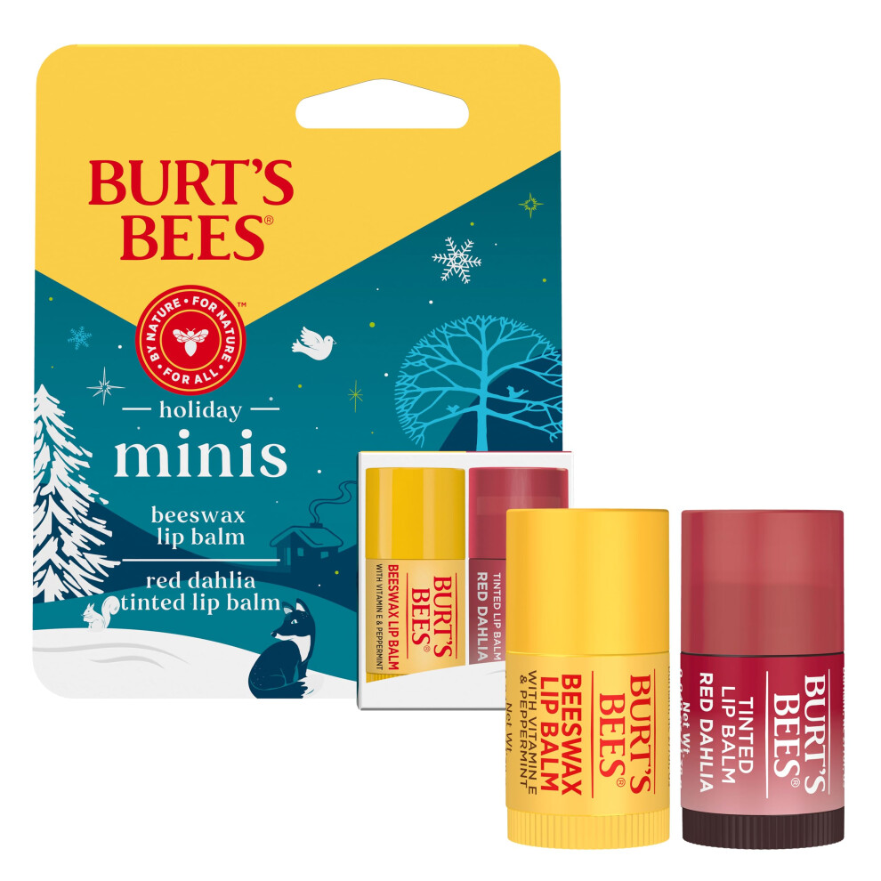 Burts Bees Holiday Minis Lip Balm Gift Set Natural Origin Lip Care 2 Tubes 0.049 oz.-image-OPC-PN2PDQ7-NEW
