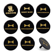 Znacky na golfov mcky Brosash Bachelor Party - Sada 9 ks obsahuje 1 enicha 1 znackovace golfu Best Man 7 Groomsmen | Nabdka Groomsman Gifts Box F