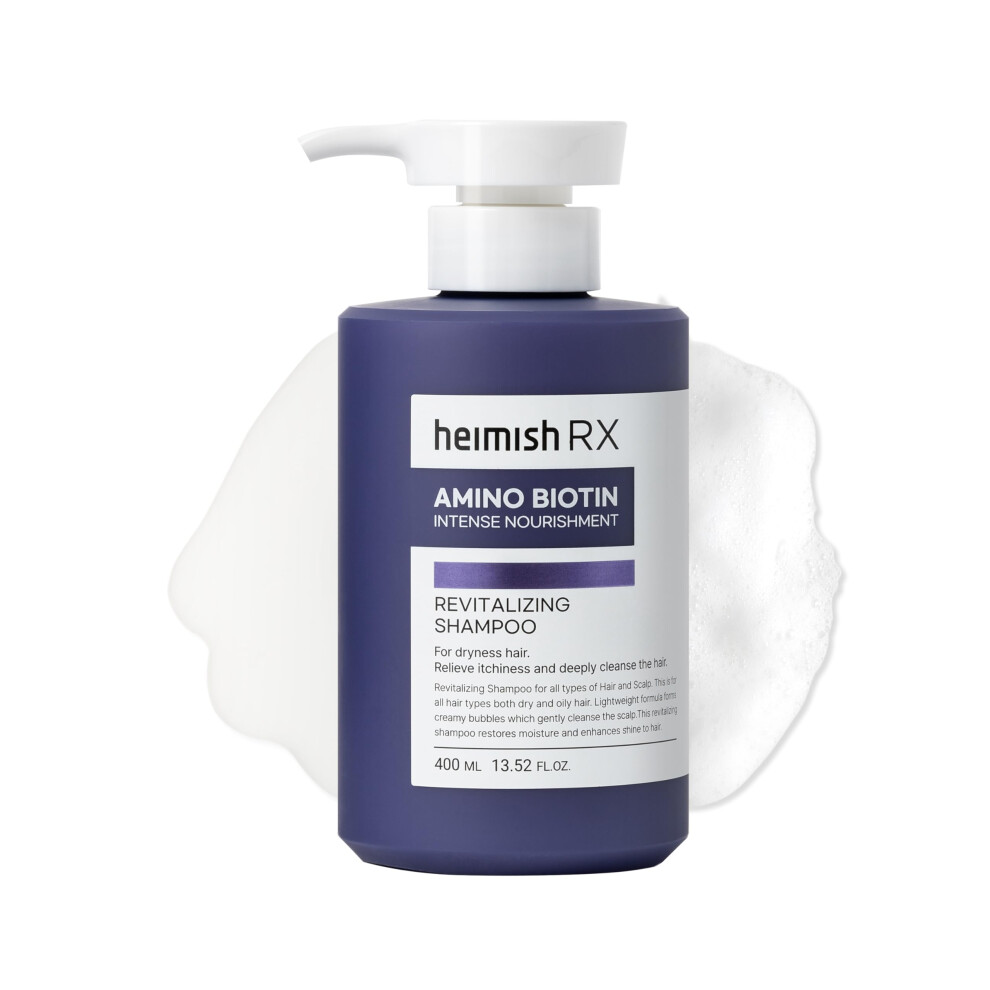 Heimish Rx Amino Biotin Revitalizing Shampoo - Hair Treatment For Gentle Cleansing Hydrating Volumizing Itchiness Relief For All Types Of Hair & S