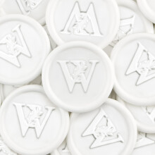 50 Stuks Witte Lakzegel Stickers Handgemaakte Vintage Botanische Bladeren Zelfklevende Letter Wax Stickers voor Bruiloft Uitnodigingen Envelop Cadeau