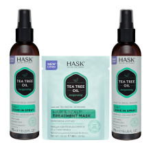 HASK Verkwikkende TEA TREE OIL 5-in-1 Leave In Conditioner Duo (6oz-aantal 2) & Deep Conditioner Pakket Aluminiumvrij Sulfaatvrij Parabenen Kleur Vei