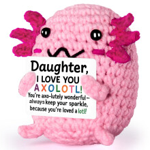 Positive h?klede dyr Axolotl Gave til datter - H?ndlavet f?lelsesm?ssig st?tte H?klet plys til kvinder M?nd Venner Kolleger L?rere - Opl?ftende o