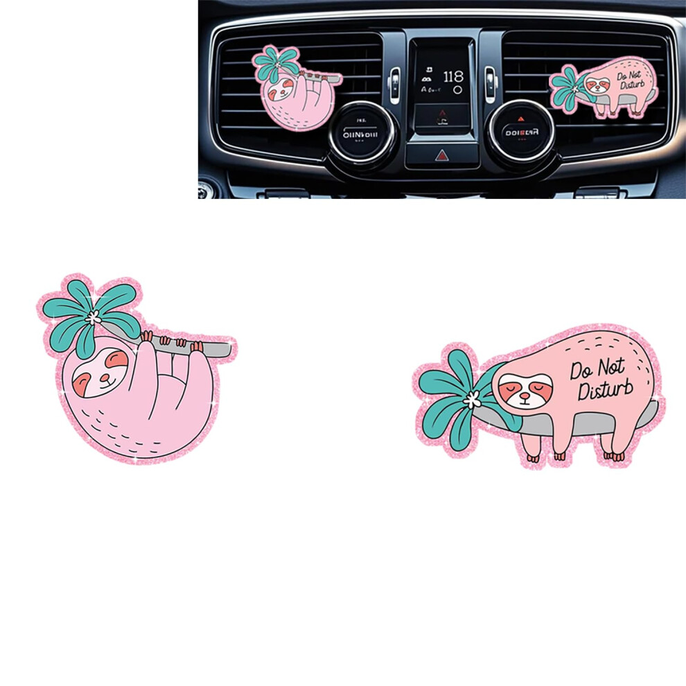 Funny Sloth Air Freshener Clips Car Vent Clip Car Decorative Clip Car Air Conditioner Clip Automotive Interior Decoration Gifts For Men/Women Pink 762744826994