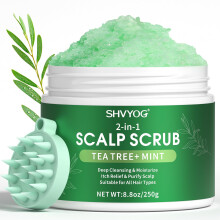 SHVYOG Scalp Scrub Peelingov peeling Tea Tree & Kokosov olej na svedivou pokoku hlavy Anti-Dandruff Detox Rozjasnujc exfoliacn ampon s morskou