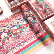 DAPUTOU 12 Rolls Washi Tape Set Cherry Blossoms Floral Pattern Washi Masking Tape for Scrapbook DIY Crafts DIY Gift Wrapping