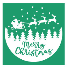 JAJADO Merry Christmas Tree Santa Sled Silk Screen Stencils Reusable Chalk Mesh Transfers Xmas Front Porch Sign Christmas Stencils for Painting Wood