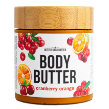 Manteca corporal de arαndano y naranja con manteca de karitι cruda y aceite de jojoba. Hidratante corporal navideρo para piel seca. Lociσn navide