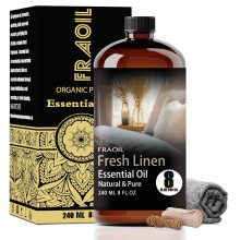 Olio essenziale di lino fresco Olio di lino fresco 8 Fl Oz 240ML per diffusore umidificatore Pulizia yoga Candela fai da te Creazione di sapone P