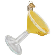 Old World Christmas Lemon Drop Martini Glass Blown Ornament for Christmas Tree Handcrafted Holiday Decoration Adult Beverages Collection