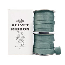 Velvet Ribbon Set 3/8" x 10 Yards, 2 Rollen 20 Yards, Dseason Handgemaakte Donkergroene Fluwelen Ribbons