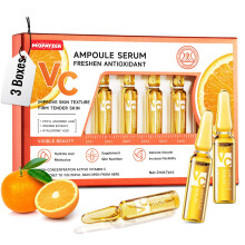 Vitamin C Face Serum Hyaluronic Acid + Niacinamide + Ascorbic Acid Anti Aging Facial Serum Ampoules for Wrinkles Firmness & Moisturizing Organic
