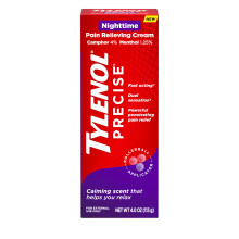 Tylenol Precise Nighttime Pain Relieving Cream Topical Relief with 4% Camphor & 1.25% Menthol for Fast Acting & Penetrating Joint & Muscle Pain Reli
