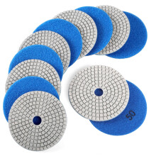 WORKEASE Tamponi per lucidatura diamantati da 4 pollici Wet/Dry 12 pezzi Tampone per levigatura diamantata a grana 50 Granito Pietra Cemento Marm