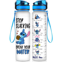 Blue Alien 32 Oz Water Track-flaske Stop med at sl?kke Drik din vand-vandflaske med tidsmark?r Alien motiverende isoleret vandflaske gaver til s?