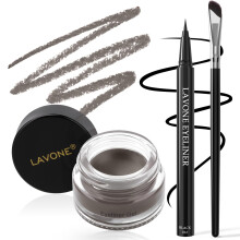 LAVONE Set Eyeliner - Kit Trucco Impermeabile con Eyeliner Liquido Matita Gel Eyeliner e Pennello Angolato per Eyeliner Formula Impermeabile Resi