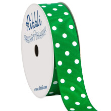 Ribbli Grosgrain Polka Dot askartelunauha 7/8 tuuman 10 jaardin puola, smaragdinvihre, valkoinen Kyt hiusrusetteihin Lahjapaketointi Kaikki askart