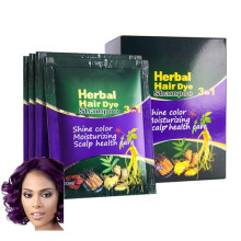 Shampoo per tinture per capelli viola 3 in 1 per donne/uomini Colore dei capelli Tintura naturale a base di erbe Copertura grigia Copertura grigi