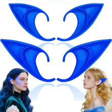 4 kpl Sininen Pixie Tonttu Korvat Keiju Haltioiden Korva Cosplay Halloween Joulupuku Asusteet Juhla suosii Pue Valokuva