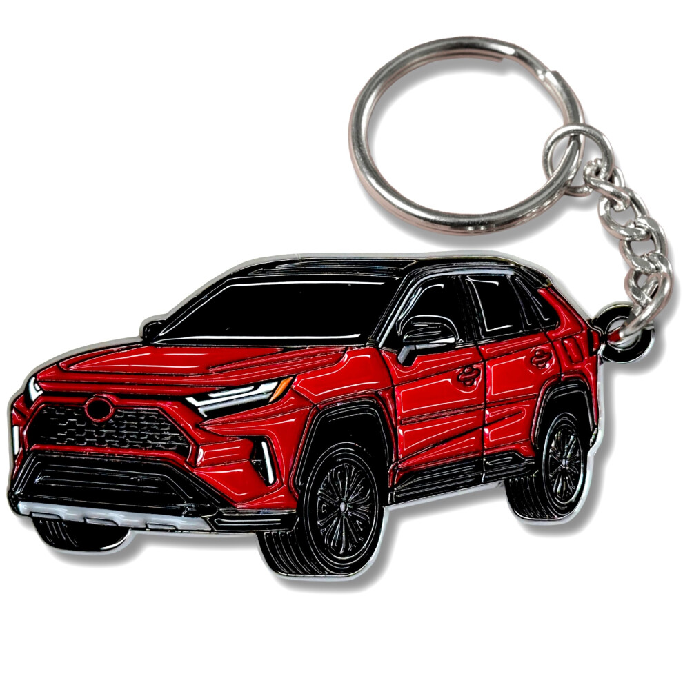 Four Wheel Beast Rav4 Keychain - Rav 4 2025 Accessories Metal Key Chain Key Fob Cover Trd Car Accessories Gifts Mods (Red) Red 783385657389