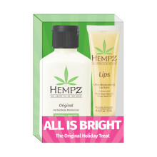 Set regalo originale Hempz Mini lozione e balsamo per le labbra Kit All is Bright Edizione limitata da 2,25 oz e 0,44 oz