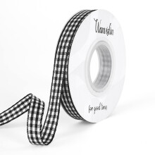 WANVISLIN Schwarz-Weiß Gingham Band 3/8 Zoll X 50 Yards, Buffalo Check Ripsband für Geschenke und Dekoration