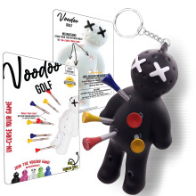 Voodoo Golf Ball Tee Holder | Nyhed n?glering tilbeh?r til taske | Gaver til m?nd | Passer til 3 1/4 2 3/4 1 1/2 T-shirts (SORT)